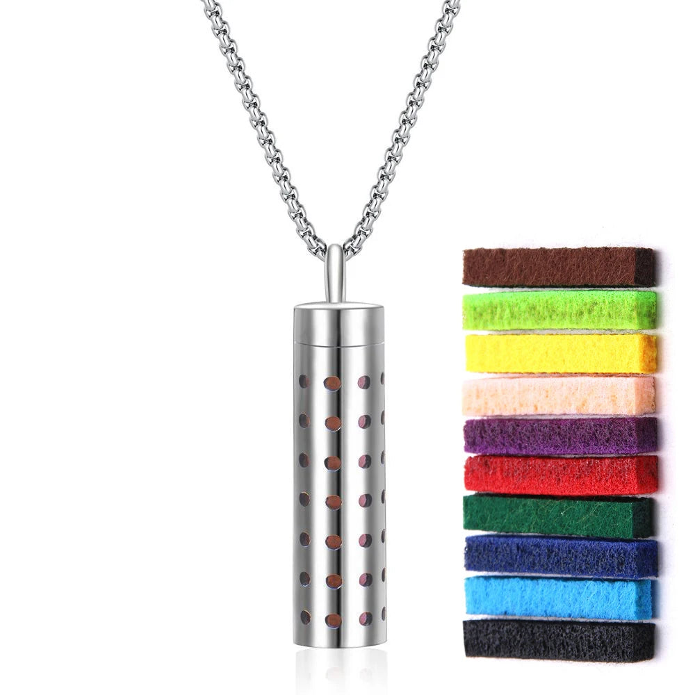 Aromatherapy Necklace Diffuser Pendant 316L Stainless Steel Locket Aroma Perfume Oils Essential Oil Diffuser Pendant Necklace