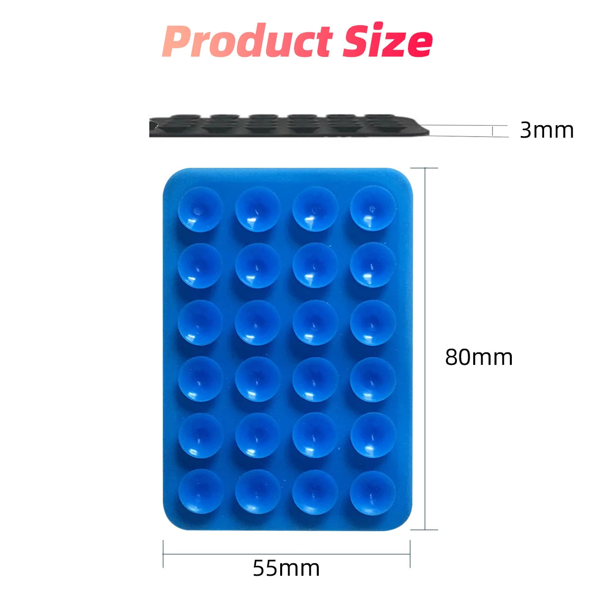 GUUGEI Suction Cup Wall Stand Mat Multifunctional Silicone Suction Phone Holder Square Anti-Slip Single-Sided Leather Case Mount