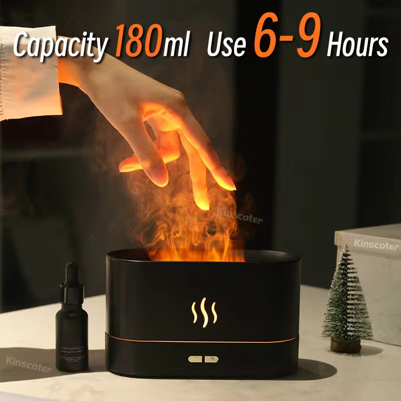 Aroma Diffuser Air Humidifier Ultrasonic Cool Mist Maker Fogger Led Essential Oil Flame Lamp Difusor