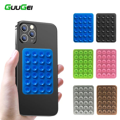 GUUGEI Multifunctional Silicone Suction Cup Wall Mount for Phones - Anti-Slip Single-Sided Leather Case Holder