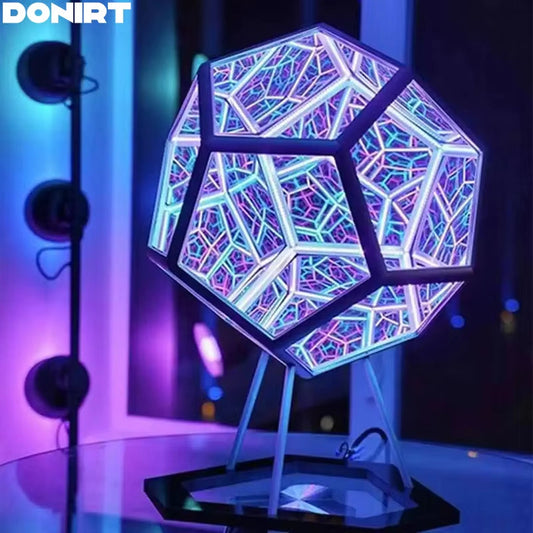 3D Cube Dodecahedron Nightlight - Colorful USB Art Light for Girls' Birthdays and Christmas Gifts